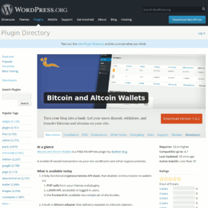 Today the Bitcoin and Altcoin Wallets WordPress plugin is released on the WordPress.org plugin repository.