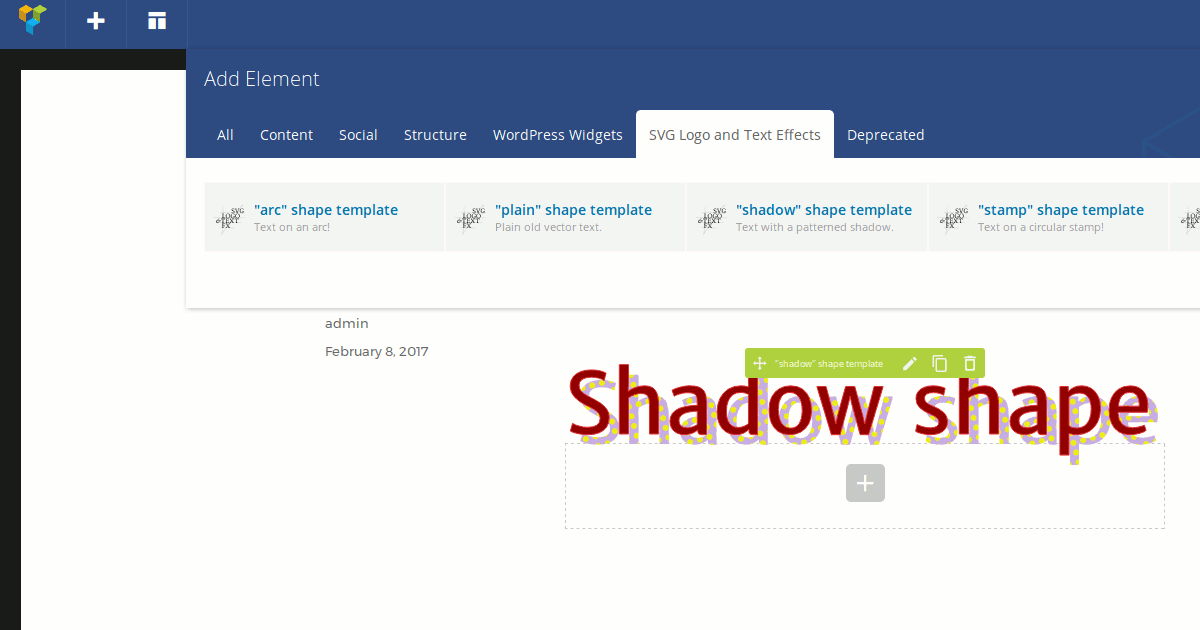 Now you can create text with patterned shadows with the SVG Logo and Text Effects free WordPress plugin.