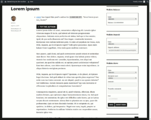 List of tips and tipping button at header of article.