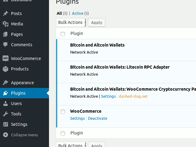 The Bitcoin and Altcoin Wallets WordPress plugin now supports network activation in multisite WordPress installs.