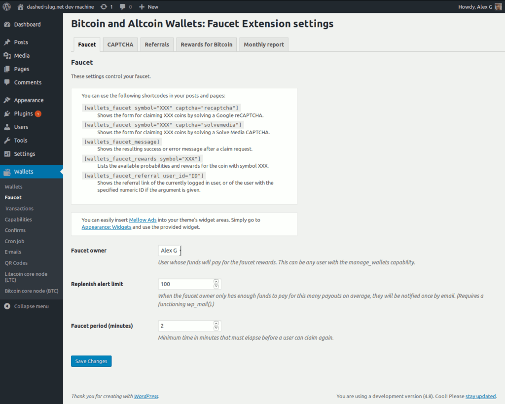 Bitcoin and Altcoin Wallets Faucet extension
