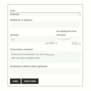 Amounts displayed in fiat currencies