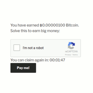 Countdown timer in the Bitcoin and Altcoin Wallets Faucet extension for WordPress.