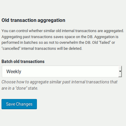 Old transaction aggregation feature in Bitcoin and Altcoin Wallets for WordPress