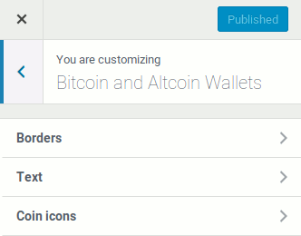 Customizer integration introduced in version 4.1.0 of Bitcoin and Altcoin Wallets