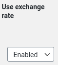 The "use exchange rate" admin setting in the admin screen of the dashed-slug wallets Exchange extension