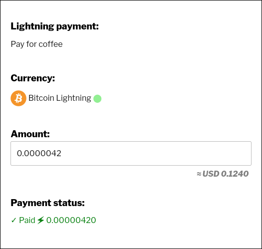 [wallets_lnd_deposit currency_id="123"  amount="0.00000420" description="Pay for coffee"] after user pays the invoice.